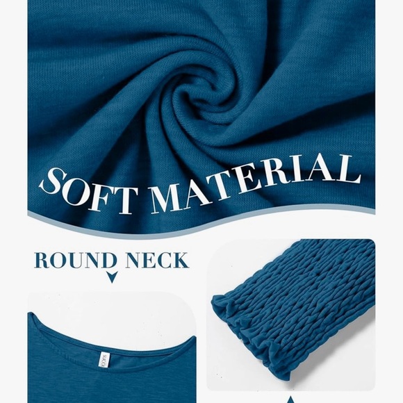 Sucolan Blue Women’s Oversized Fall Fashion Trendy Shirt Ruffle Long Sleeve Sz L - Picture 4 of 13